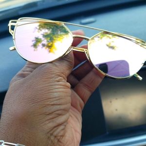 Gold & Pink Mirrored Sunglasses